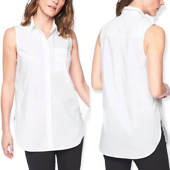Athleta Soma Hayes Shell White Sleeveless Side Zip Top - Picture 1 of 6